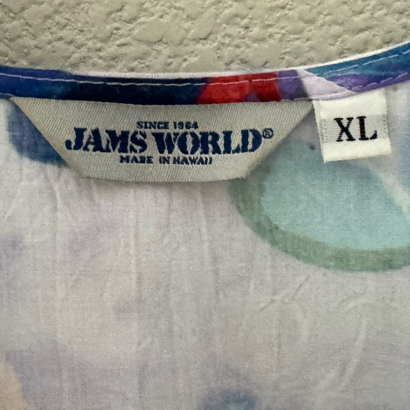 Jams World Hattie Dress XL Dewberry Drop Waist Tiered Floral Tropical Resort - Picture 9 of 9